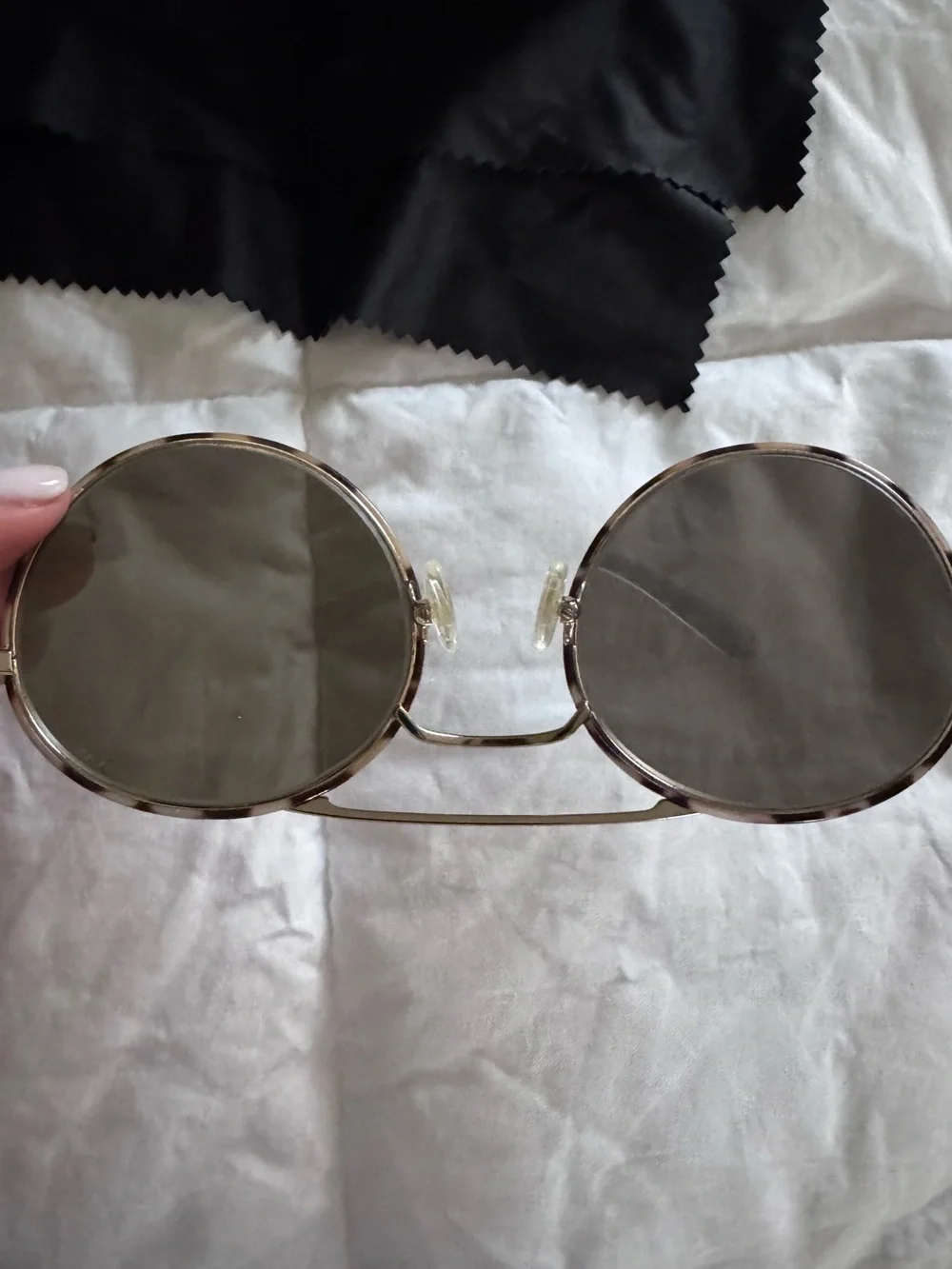 Prada Women's Mirrored Round Sunglasses in Tortoise/Gold